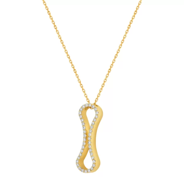 collier en or jaune 18k avec diamants VS 0.50 cts