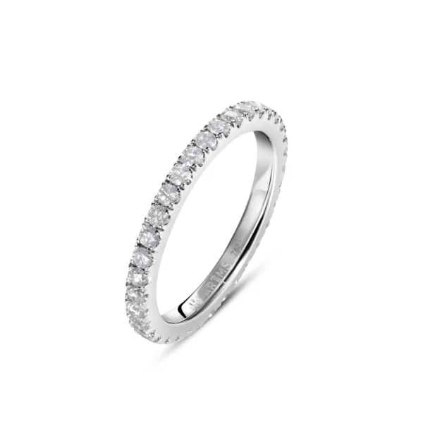 wedding ring in white gold 18K with diamonds VVS