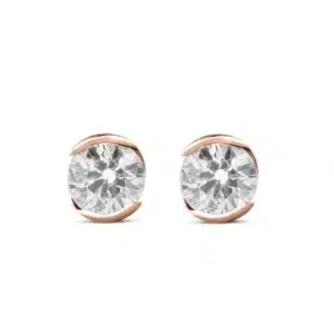 Pair of Prélude earrings in 18K white gold set with two round brilliant diamonds