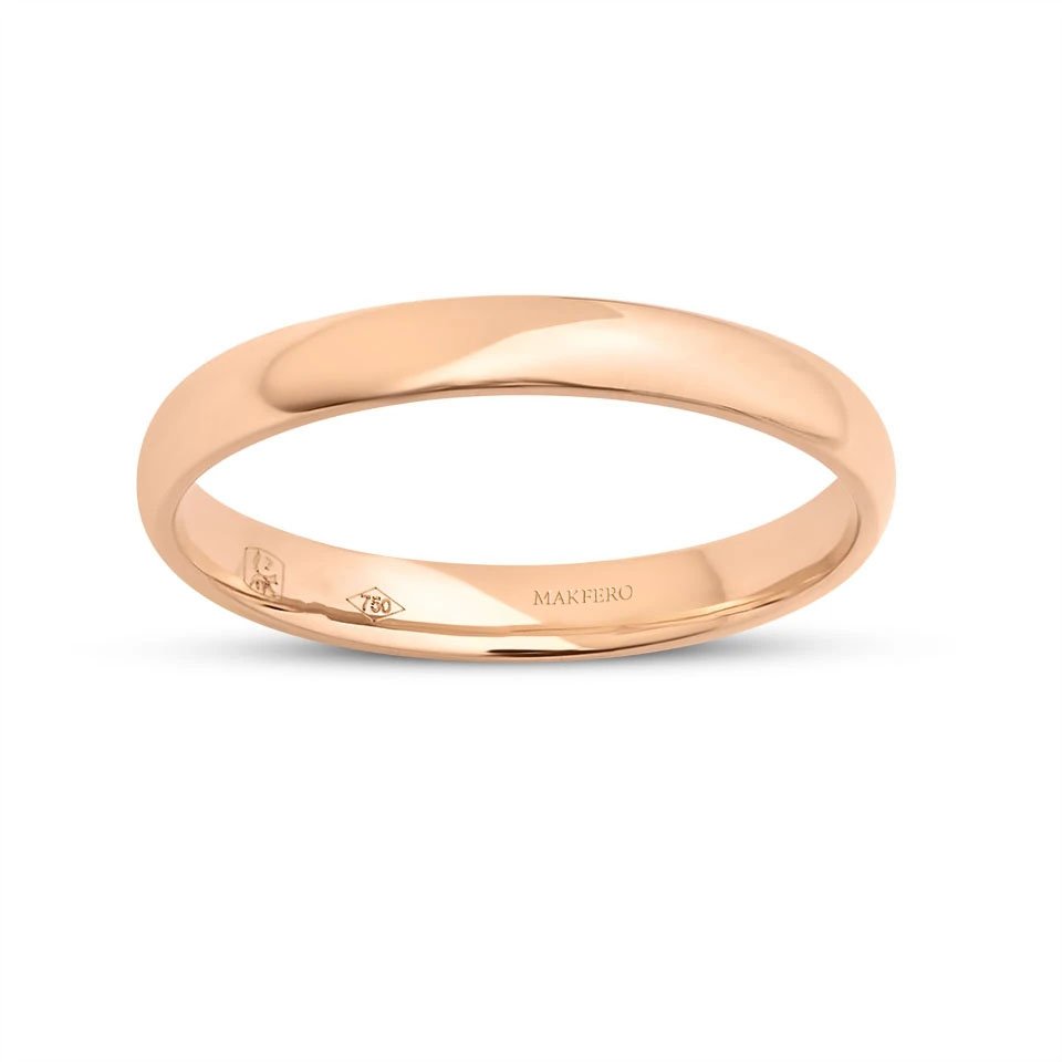 Thara polished wedding ring in 18k gold