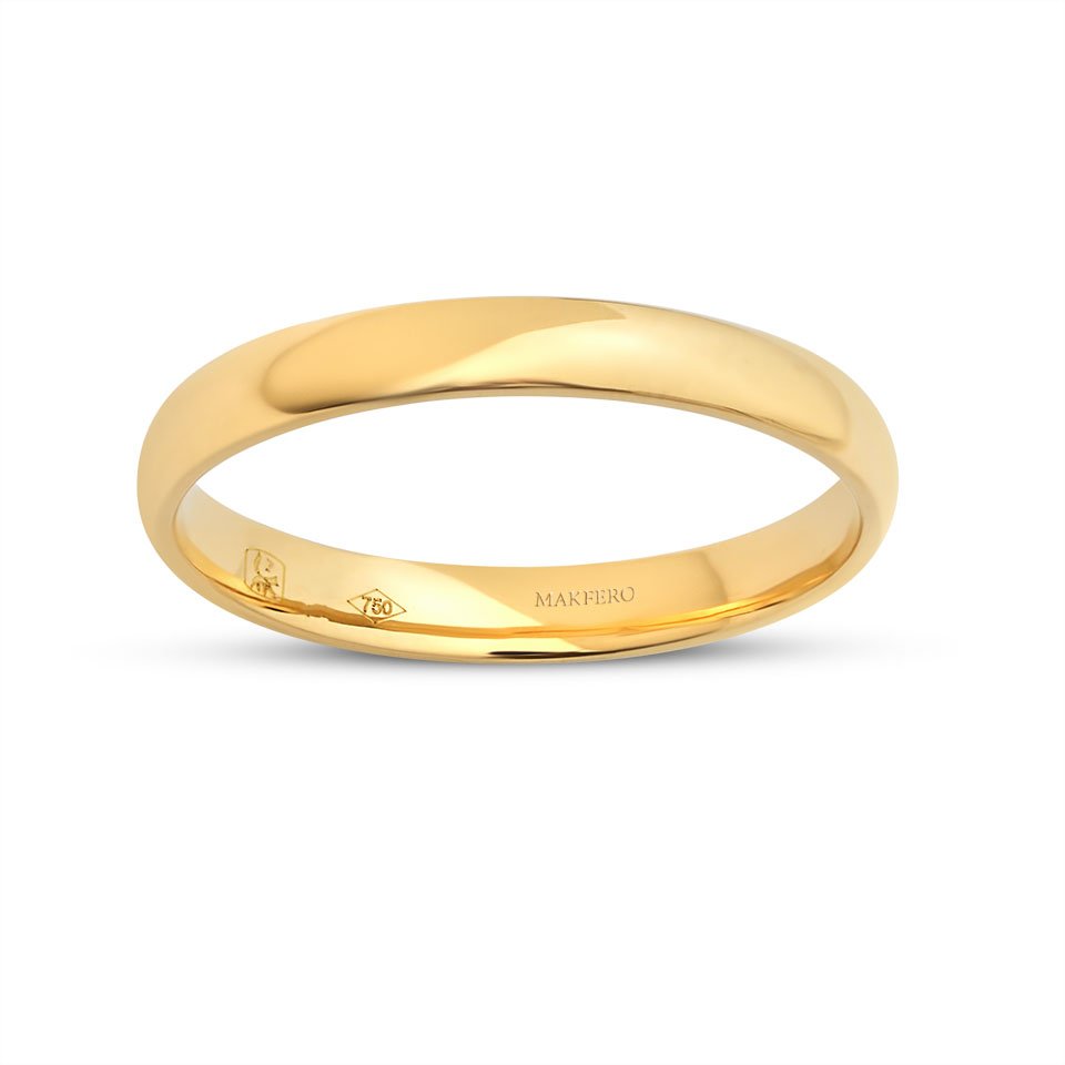 Thara polished wedding ring in 18k gold