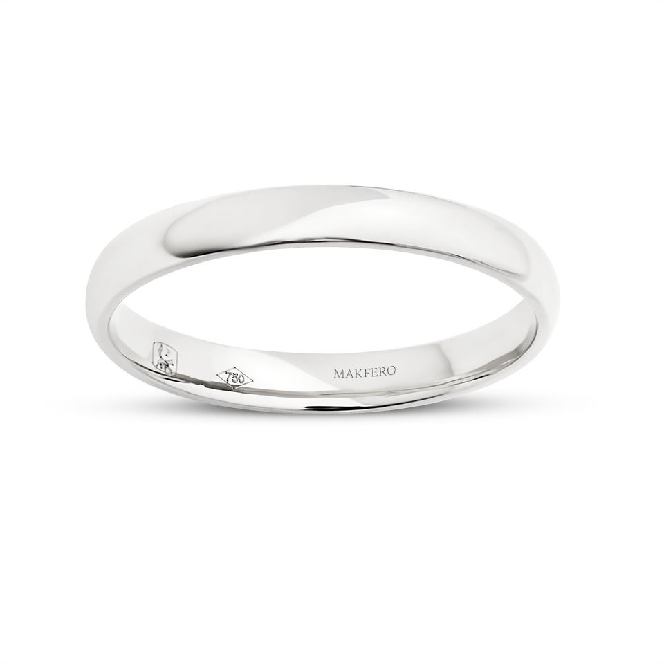 Thara polished wedding ring in 18k gold