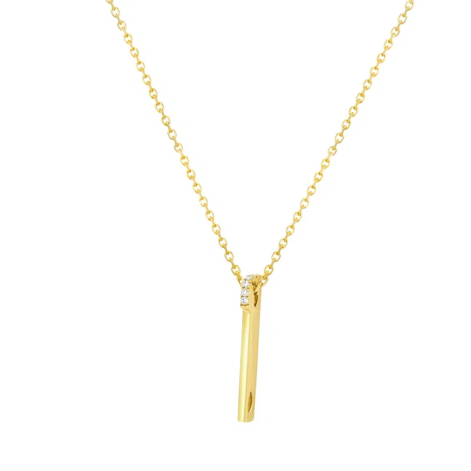Triolet C necklace in 18K gold set with five diamonds, G-H color, VS-SI clarity