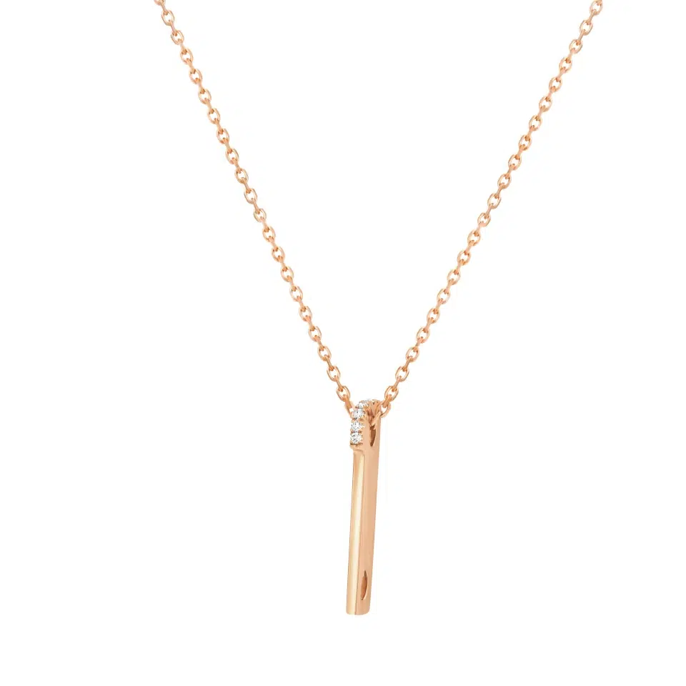 Triolet C necklace in 18K gold set with five diamonds, G-H color, VS-SI clarity