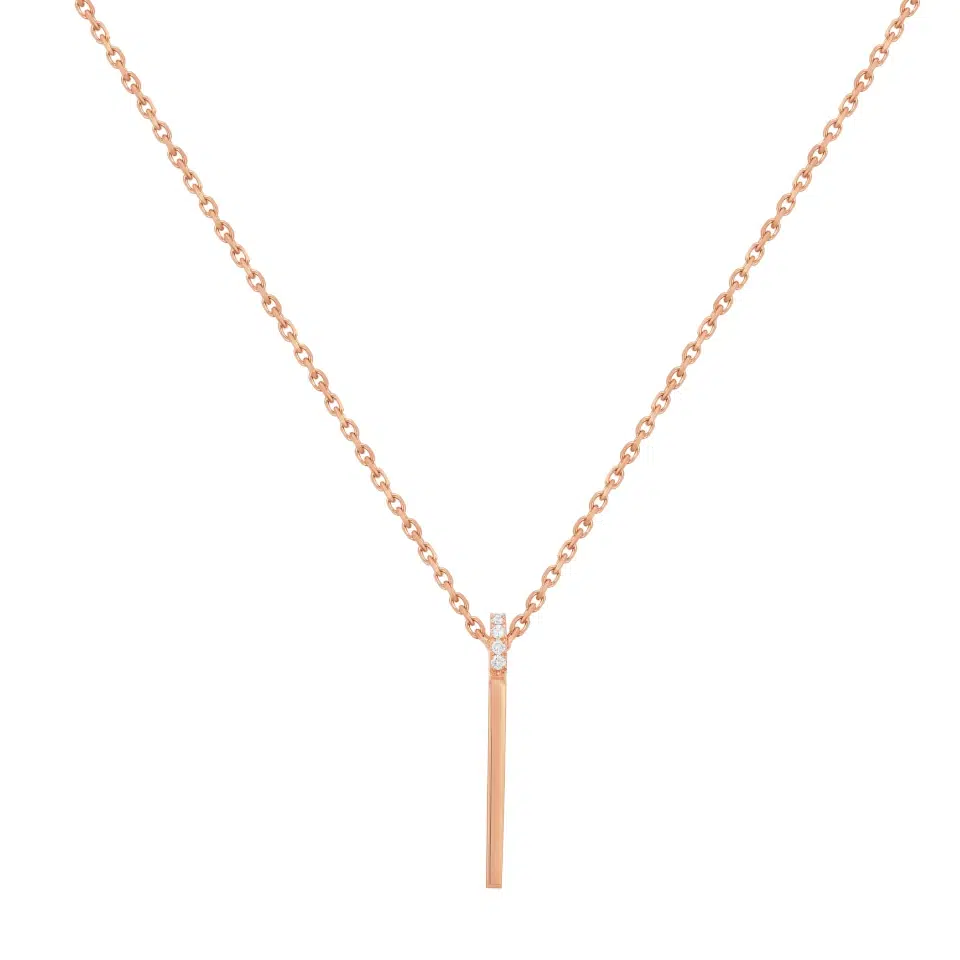 Triolet C necklace in 18K gold set with five diamonds, G-H color, VS-SI clarity