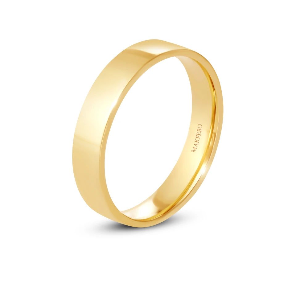 Xénia wedding ring in polished gold with brilliant surface finish
