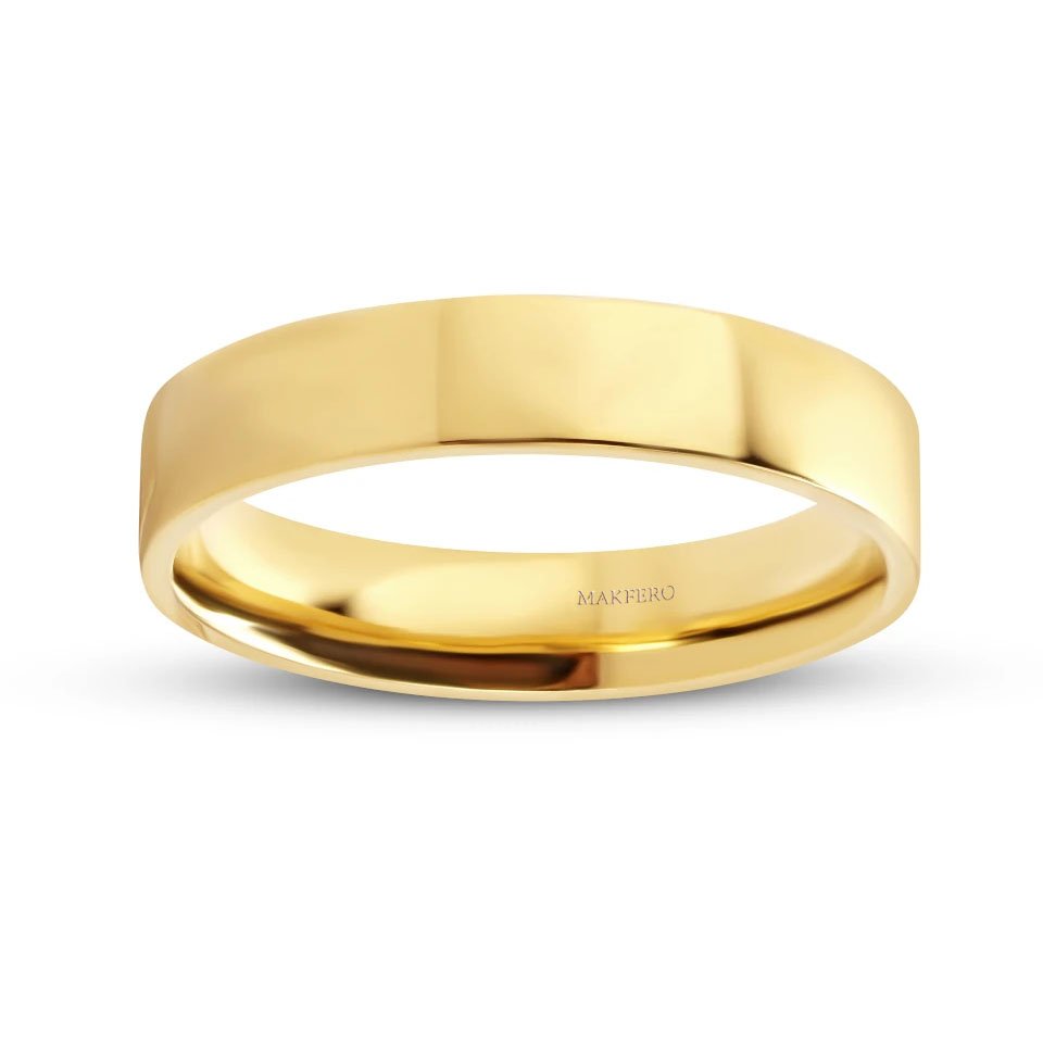 Xénia wedding ring in polished gold with brilliant surface finish